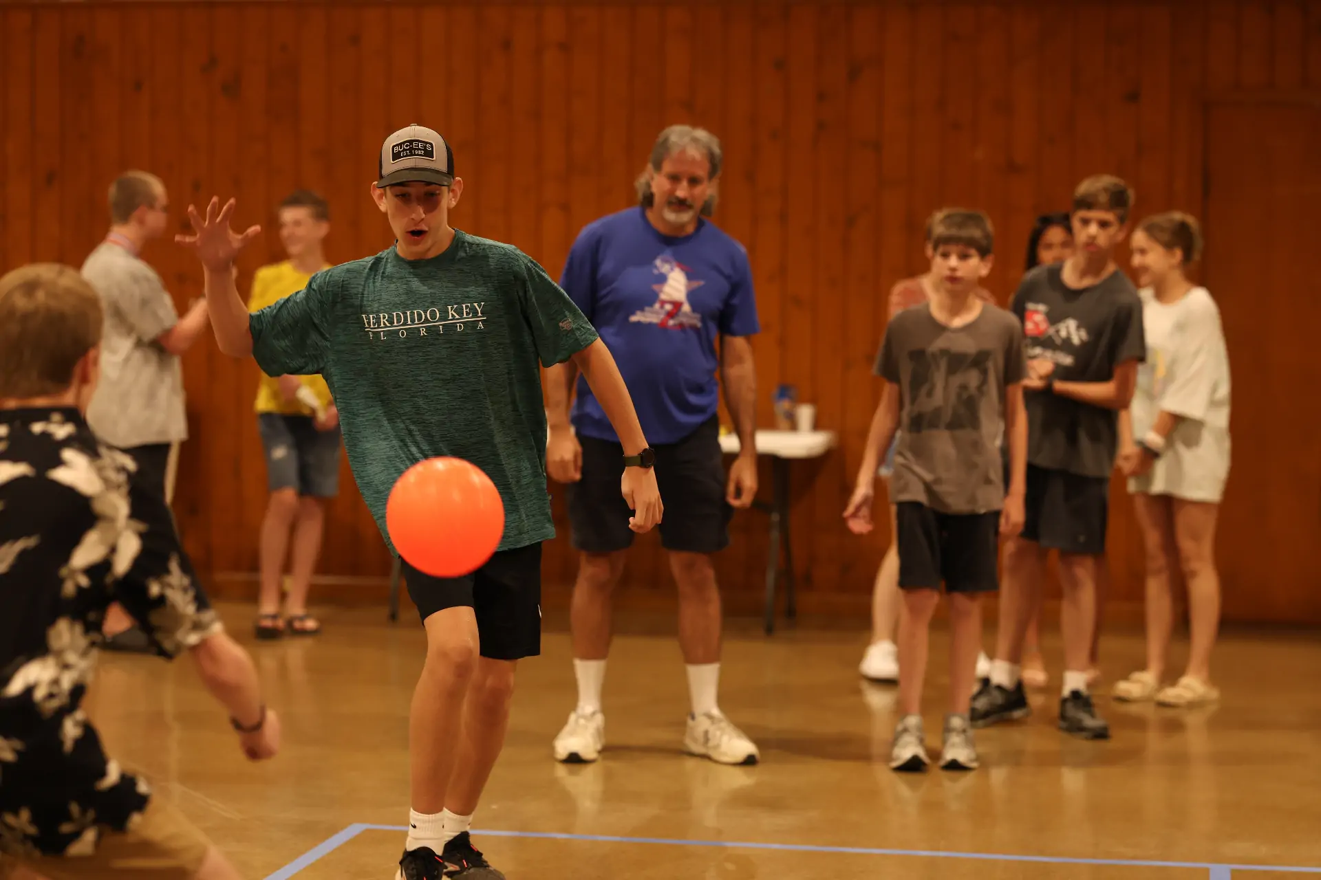 People playing four square