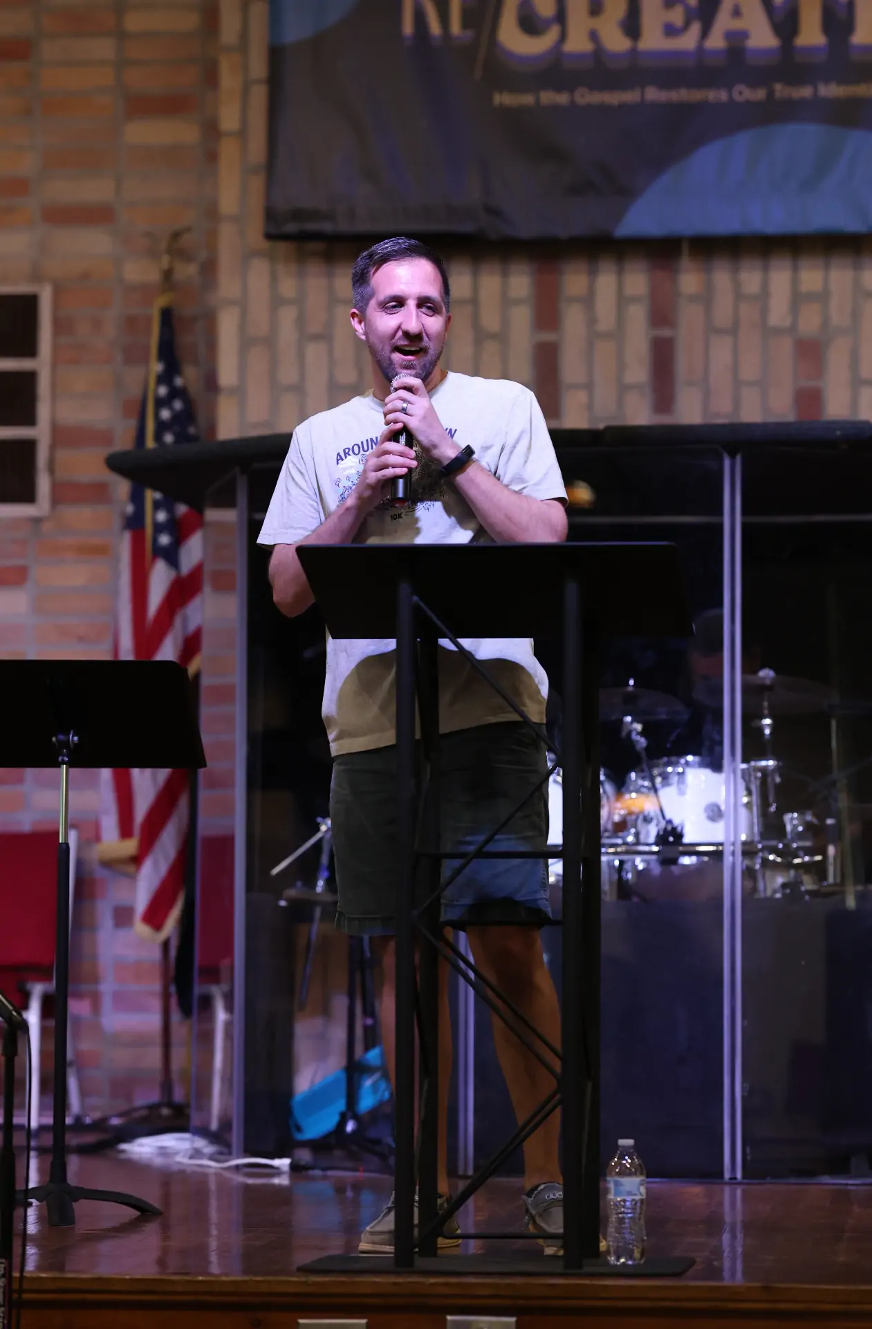 A speaker at the event